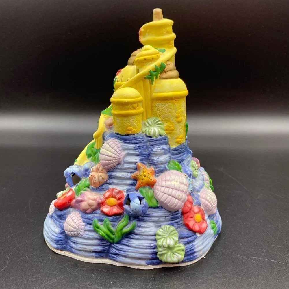 Disney Ceramic Table Night Light Lamp Mermaid Under The Sea Sandcastle City